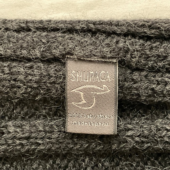 Shupaca Baby Alpaca Knit Ribbed Grey Beanie Hat S/O NWOT Unisex. Made in Peru - Picture 3 of 9
